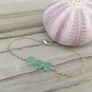 BRACELET // BLUE GLASS CIRCLES // SILVER (1880)